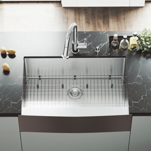 Kohler Farmhouse Sink 33 Wayfair All In One 33 L X 22 W Farmhouse Kitchen Sink With Faucet Grid Strainer And Soap Dispenser