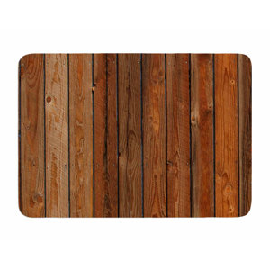 Rustic Wood Wall by Susan Sanders Memory Foam Bath Mat