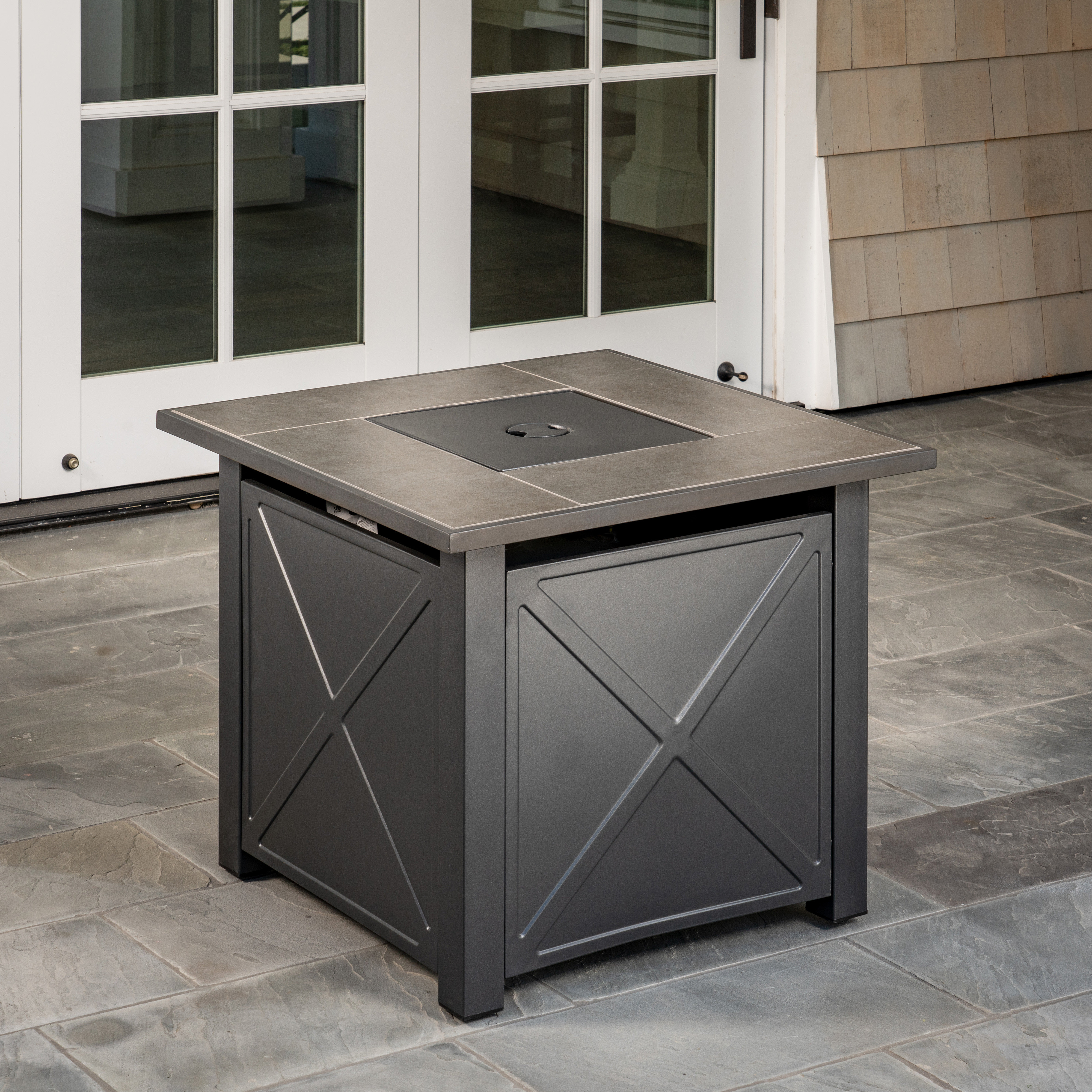 Hanover Naples Tile Top Steel Ceramic Propane Fire Pit Table Wayfair