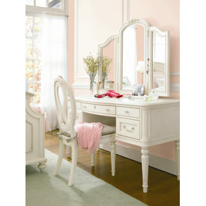 Chassidy Vanity Desk with Hutch by Harriet Bee