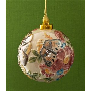 Vaco Butterfly Ornament Porcelain Ball (Set of 2)