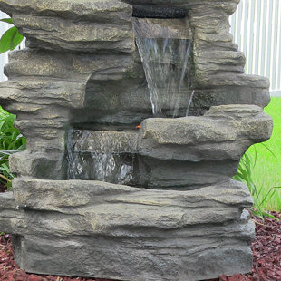Waldrup Resin Stacked Shale Fountain with review