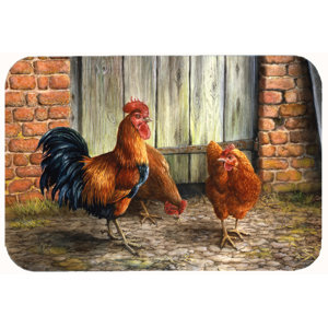 Jaiden Rooster and Chickens by Daphne Baxter Kitchen/Bath Mat