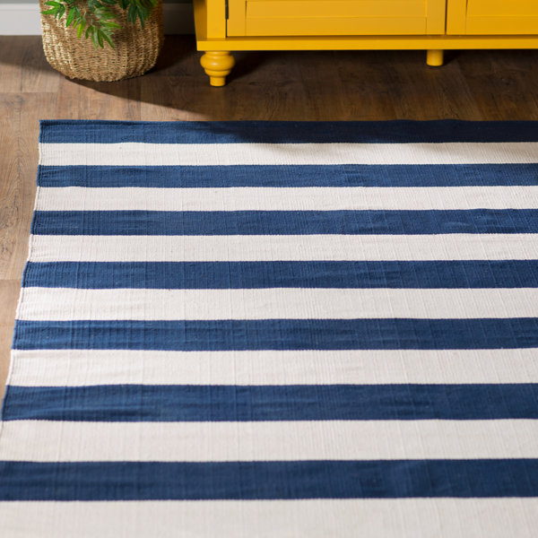 Breakwater Bay Wallingford HandWoven Navy/Ivory Area Rug & Reviews