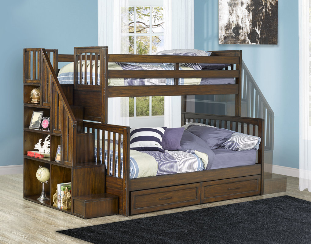 Harriet Bee Latrice Twin Over Full Bunk Bed with Drawers ...