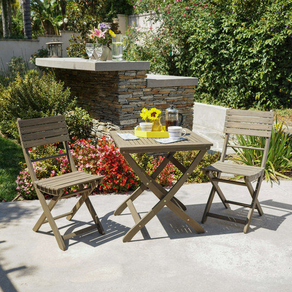 Winston Porter Les 3 Piece Foldable Bistro Set Reviews Wayfair