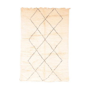 Beni Ourain Moroccan Hand Knotted Wool Cream/Brown Area Rug