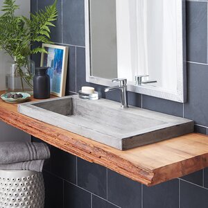 Trough Stone Rectangular Drop-In Bathroom Sink