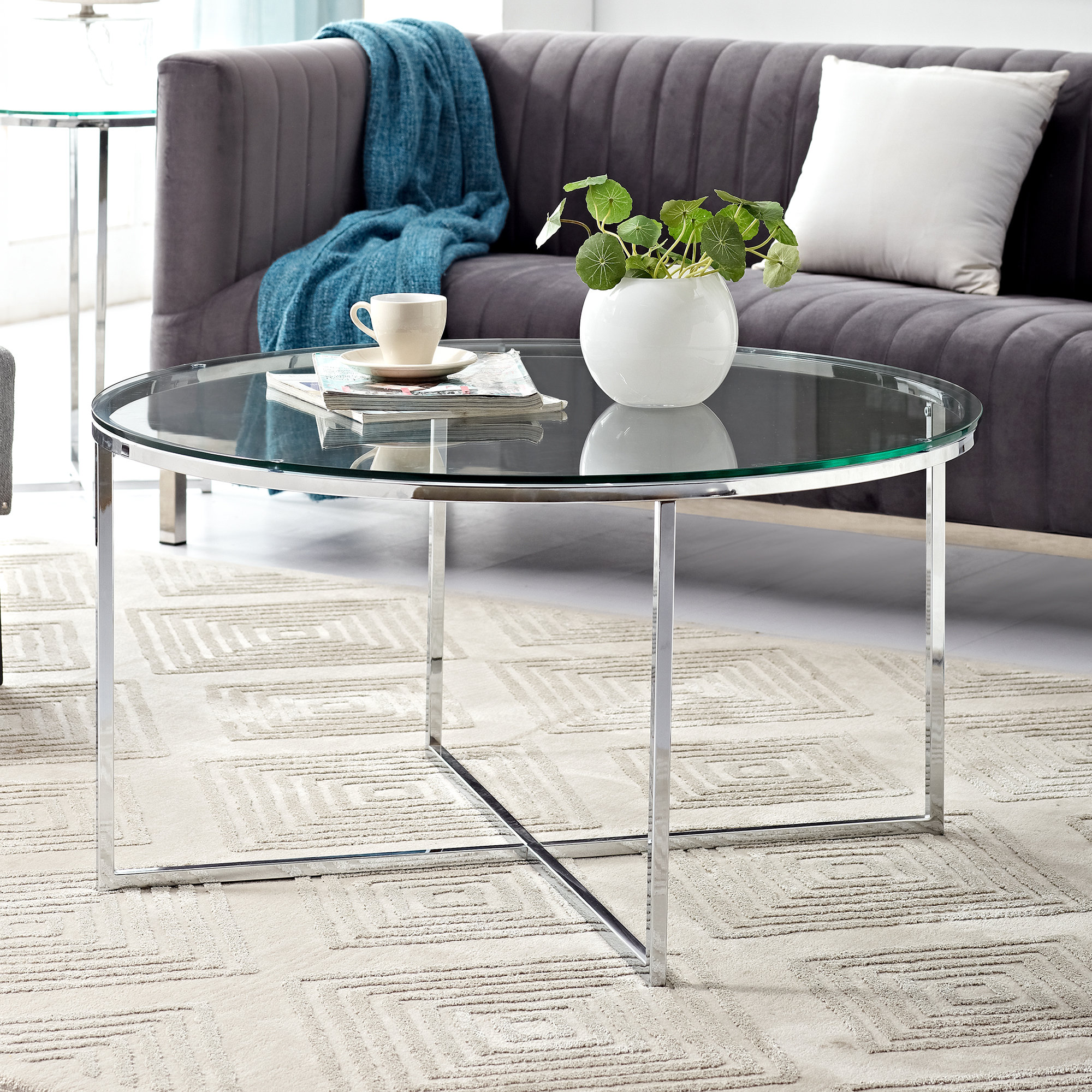 Chrome Coffee Tables You Ll Love Wayfair Quickview Chrome
