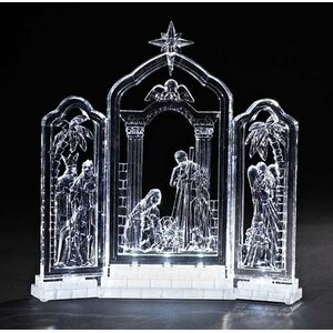 LED Lighted Nativity Triptych Figurine