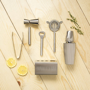 Personalized Stainless Steel Mixology Set with Cocktail Shaker