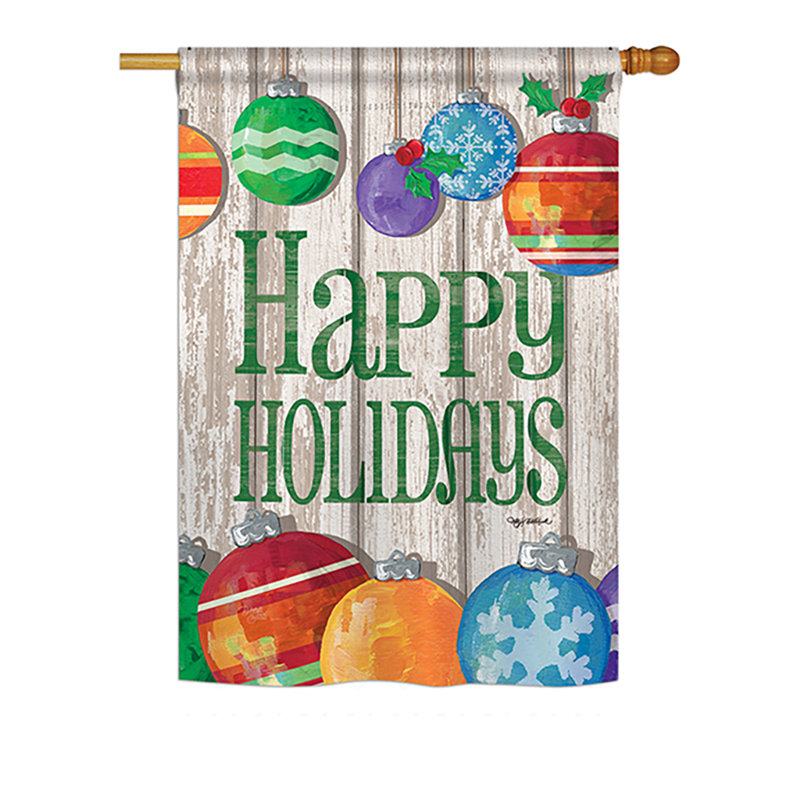 Colorful Ornaments Holidays Winter Seasonal Christmas Impressions 2 Sided Polyester 3 3 X 2 3 Ft Flag