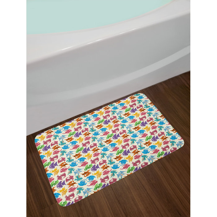 East Urban Home Cartoon Multicolored Dragon Bath Rug Wayfair Cartoon Multicolored Dragon Bath Rug
