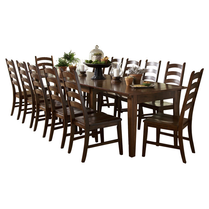 Birchley 13 Piece Extendable Solid Wood Dining Set