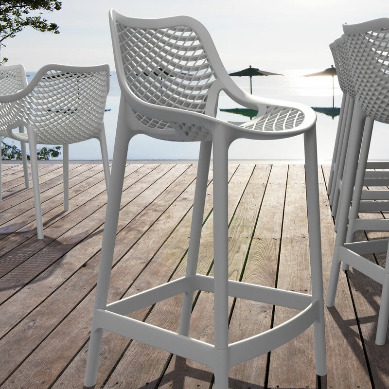 mercury row curnutt 25.6" counter height patio bar stool & reviews