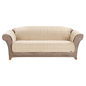 Soft Suede Box Cushion Sofa Slipcover