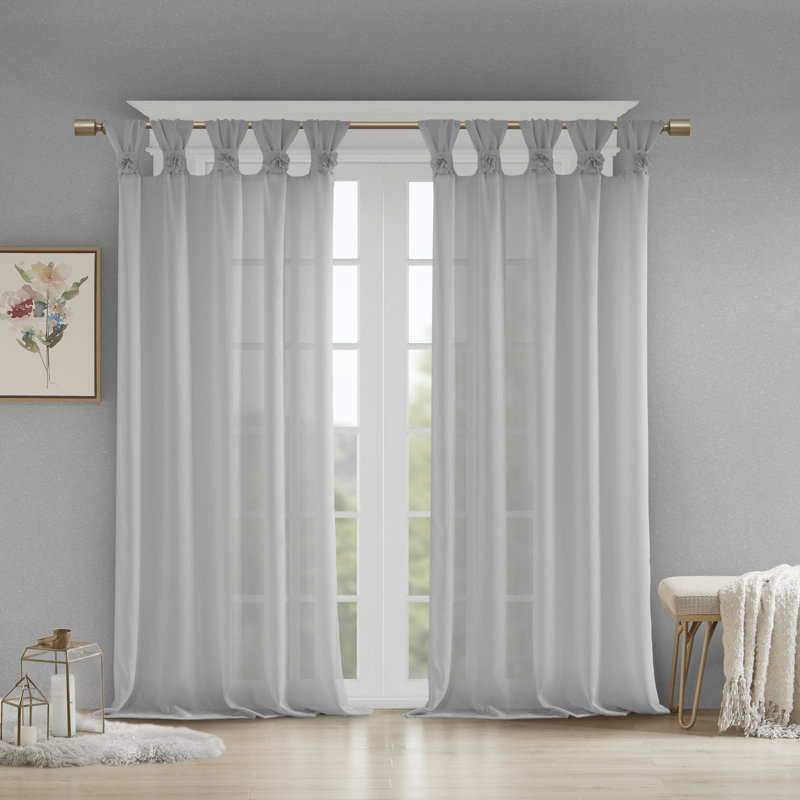 Mysliwiec Fl Twist Solid Semi Sheer Tab Top Single Curtain Panel Mysliwiec Fl Twist Solid Semi Sheer Tab Top Single Curtain Panel