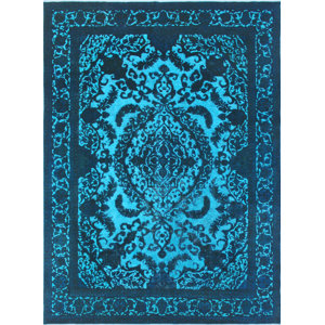 One-of-a-Kind Todd Distressed Qamargull Hand-Knotted Wool Blue Area Rug