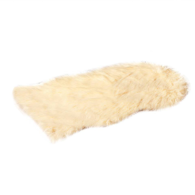 De Moocci Faux Fur Beige Area Rug Wayfair