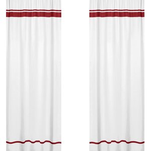 Hotel Striped Semi-Sheer Pinch Pleat Curtain Panels (Set of 2)