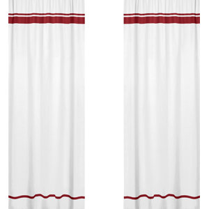 Hotel Striped Semi-Sheer Pinch Pleat Curtain Panels (Set of 2)