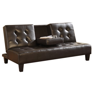 Genuine Leather Futon Wayfair Fish Faux Leather Upholstered Futon Convertible Sofa