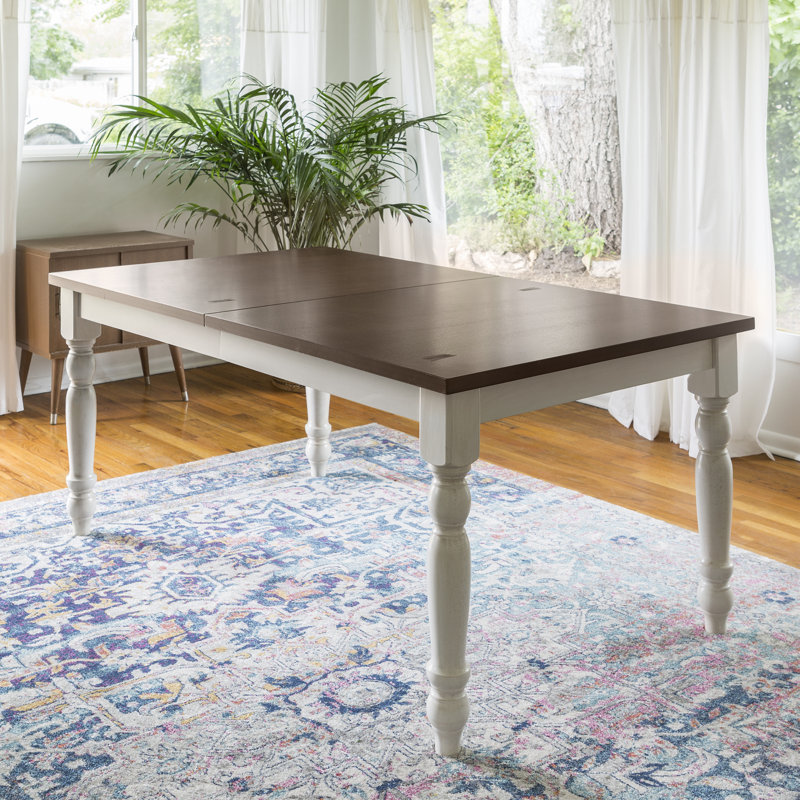 Bay Isle Home Hodslavice Solid Wood Turned Leg Extendable Dining Table