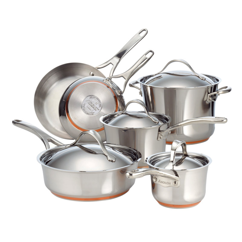 Nouvelle Copper Stainless Steel 10 Piece Cookware Set Nouvelle Copper Stainless Steel 10 Piece Cookware Set