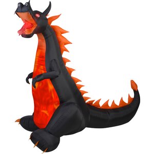 Airblown Projection Fire and Ice Dragon with Flaming Mouth Inflatable