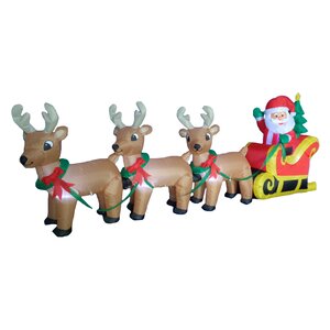 Christmas Inflatable Santa Claus on Sleigh Sled Indoor/Outdoor Decoration