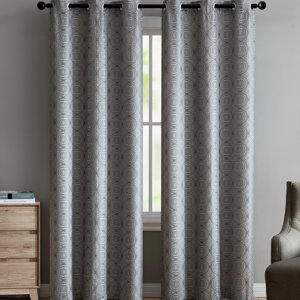 Cortese Geometric Room Darkening Grommet Curtain Panels (Set of 2)