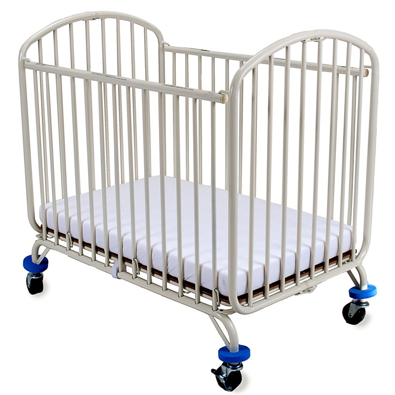 L.A. Baby Folding Arched Compact Folding Portable Crib with Mattress