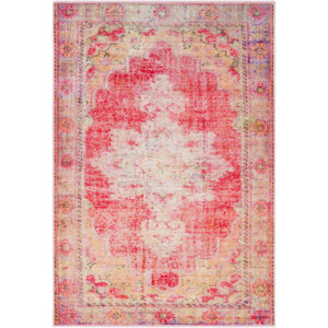 Ryhill Floral Bright Pink/Pale Pink Area Rug