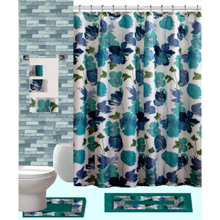 3 Piece Shower Curtain Set Wayfair 18 Piece Shower Curtain Set