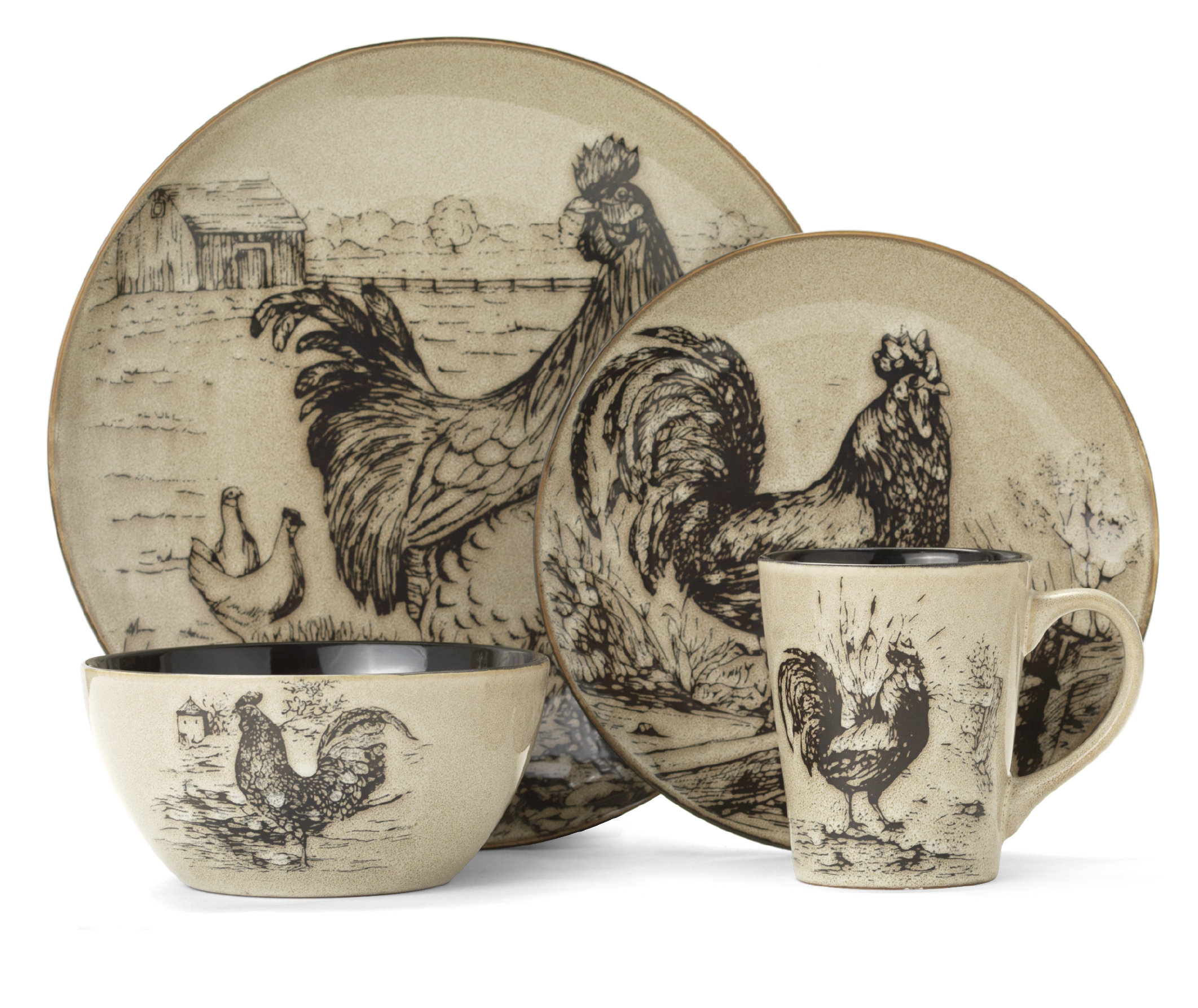 Pfaltzgraff Everyday Homespun Rooster 16 Piece Dinnerware Set ... Pfaltzgraff Everyday Homespun Rooster 16 Piece Dinnerware Set ...