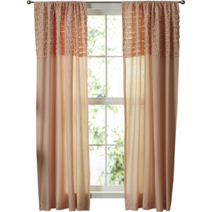 Hawley Solid Semi-Sheer Rod Pocket Single Curtain Panel