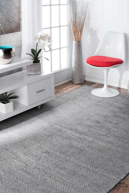 Mercury Row Marcelo Flat Woven Cotton Gray Area Rug & Reviews Wayfair