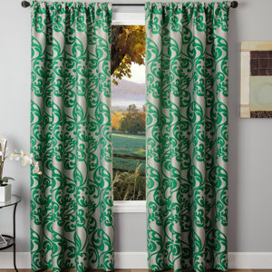 Lavonne Nature / Floral Single Curtain Panel