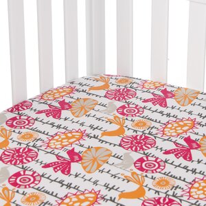 Calliope Bird Print Fitted Crib Sheet