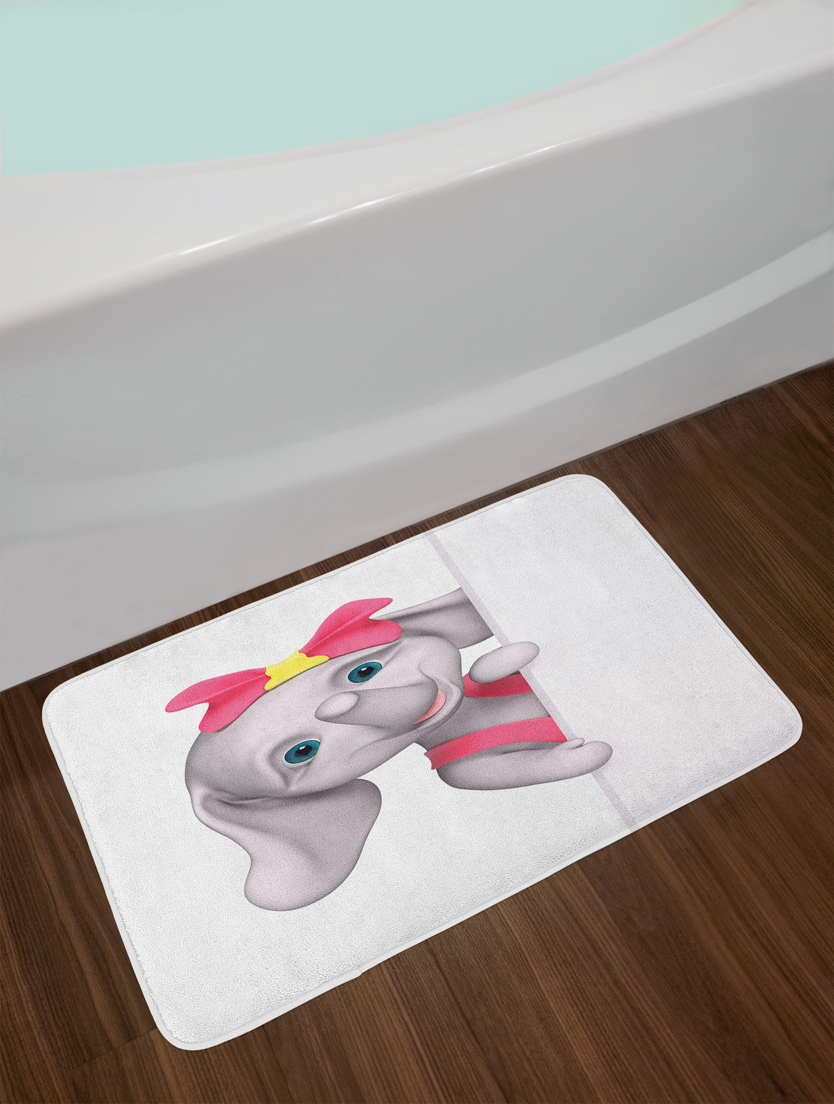 East Urban Home Funny Cartoon Elephant Nursery Bath Rug Wayfair