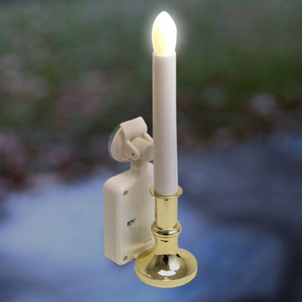 The Holiday Aisle LED Flame Window Candle Solar Lighted Window Décor