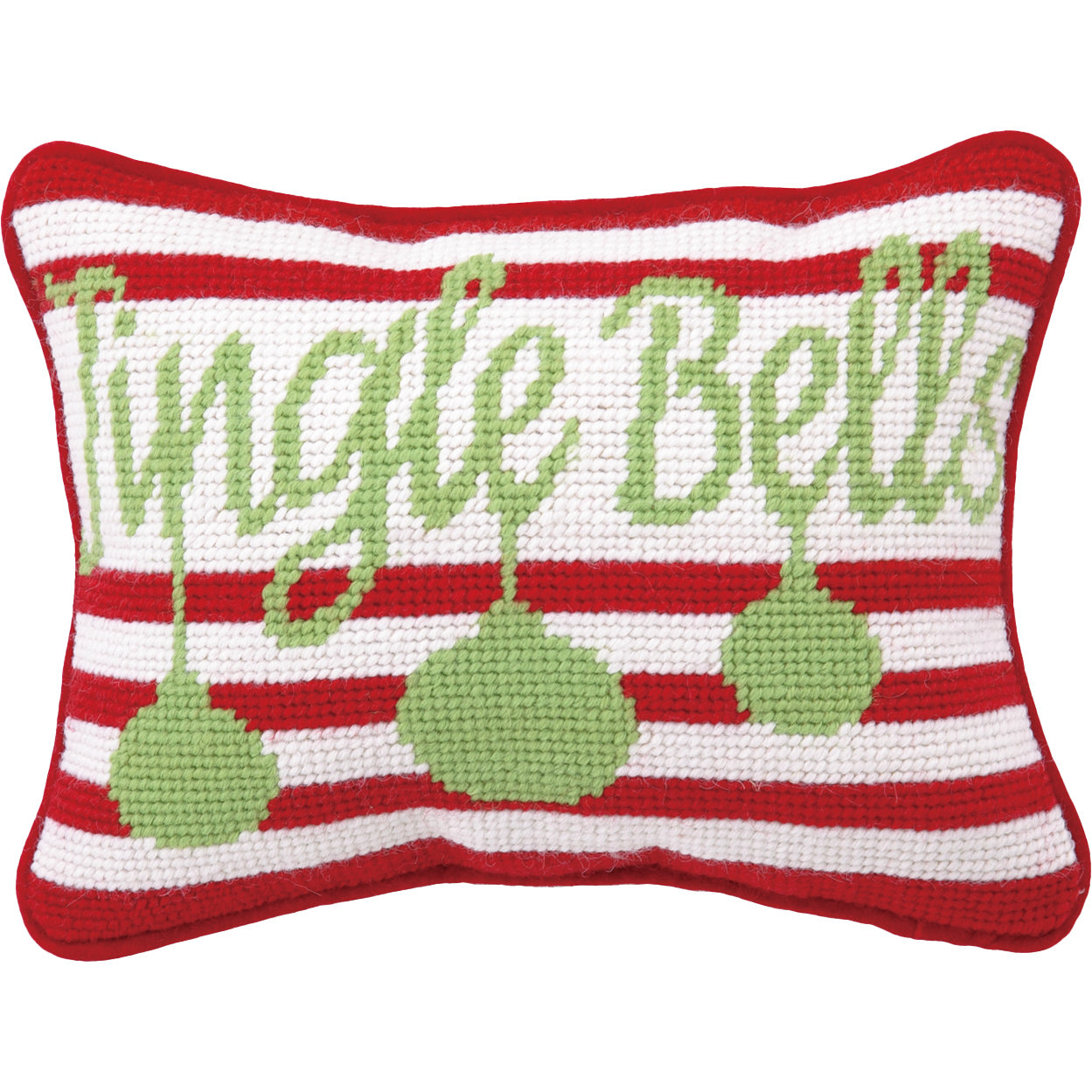 Peking Handicraft Needlepoint Jingle Bells Wool Throw Pillow & Reviews