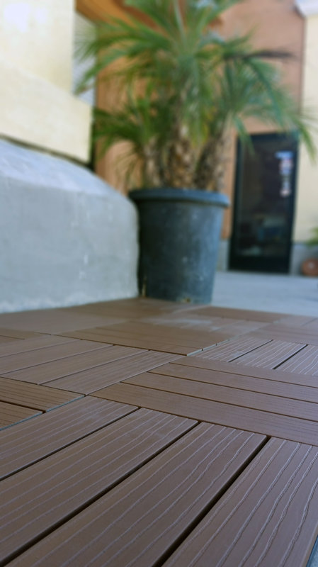 Vifah Composite Cedar 12" x 12" Interlocking Deck Tiles ...