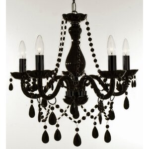 Holton 5-Light Black Crystal Chandelier