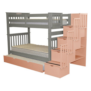 Stairway Tall Twin over Twin Bunk Bed ..