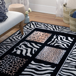 Tiger Print Rug Wayfair Co Uk Dayana Animal Print Black Rug