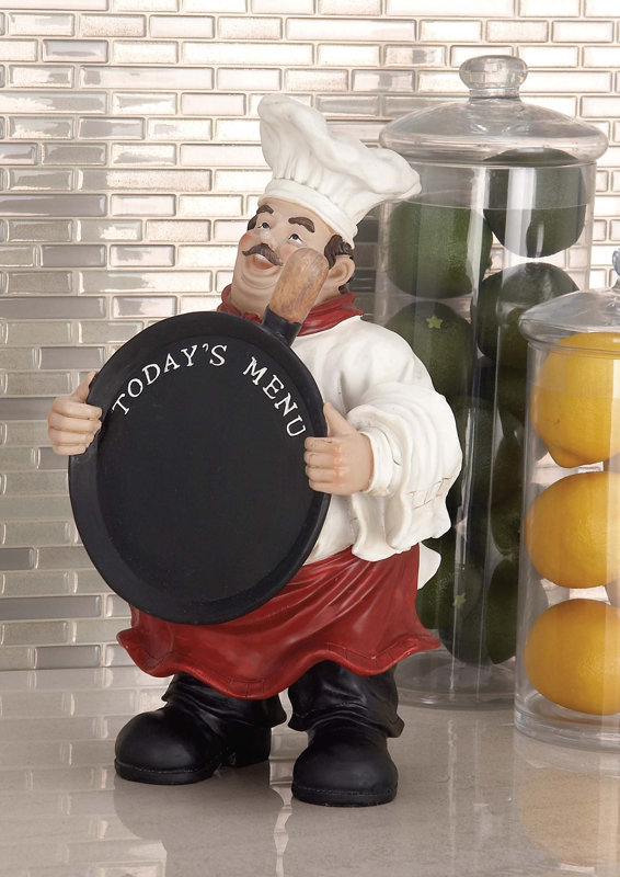 Cole & Grey Polystone Wood Chef Chalkboard Figurine & Reviews Wayfair