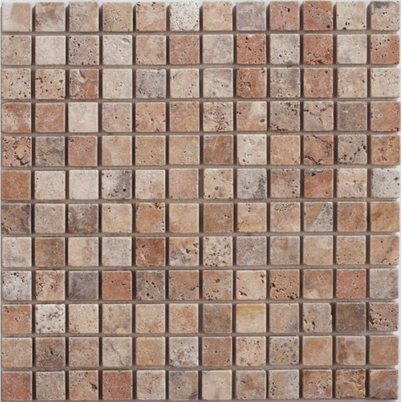Cordelio 1 X Travertine Mosaic Tile In Scabos Wayfair 1 X Travertine Mosaic Tile