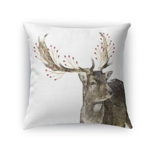 Berry Deer Throw Pillow