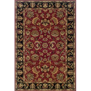 Vinoy Hand-made Red/Black Area Rug